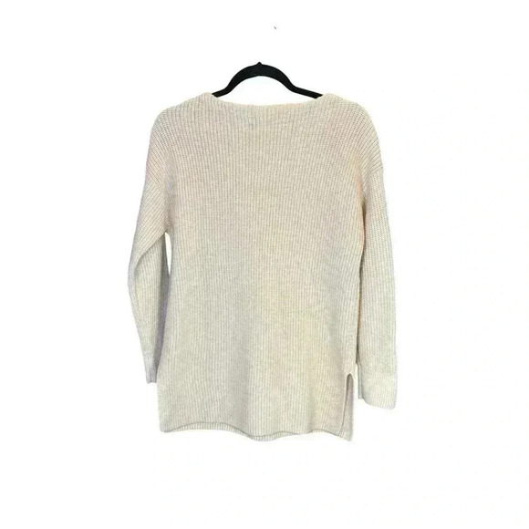 LOFT Pale Pink Boat Neck Wool Blend Sweater With Side Slits  Size Medium - Picture 3 of 9